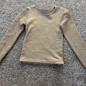 Aritzia Taupe Ribbed Knit Top